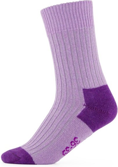 Alpacasocks&Co - Merino Cashmere Ribbed Crew - Multifunktionssocken Gr 36-39 lila