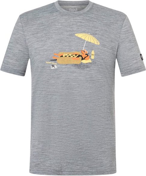 super.natural - Hot Dog Tee - Merinoshirt Gr S grau