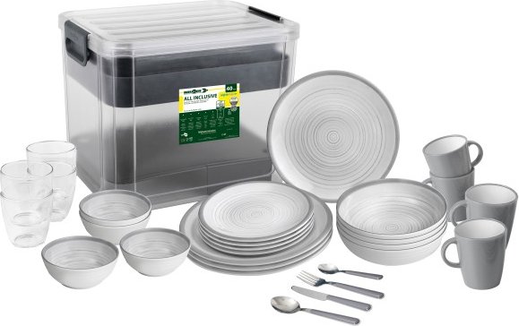 Brunner - All Inclusive VIP - Geschirr-Set Gr 40 Pieces grau