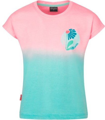 Trollkids - Girl's Yttersand Beach T - T-Shirt Gr 128 türkis/rosa