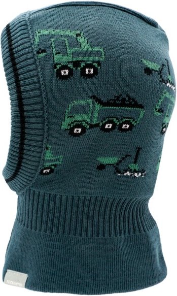 maximo - Mini Boy's Schlupfmütze Baufahrzeuge - Sturmhaube Gr 47-49 cm blau