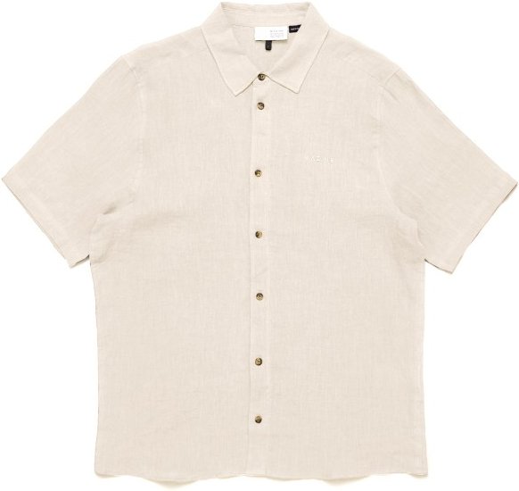 Mazine - Shortsleeve Linen Shirt - Hemd Gr L weiß/beige