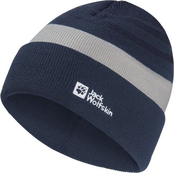 Jack Wolfskin - Kid's Stripy Knit Beanie - Mütze Gr 49-50 cm blau