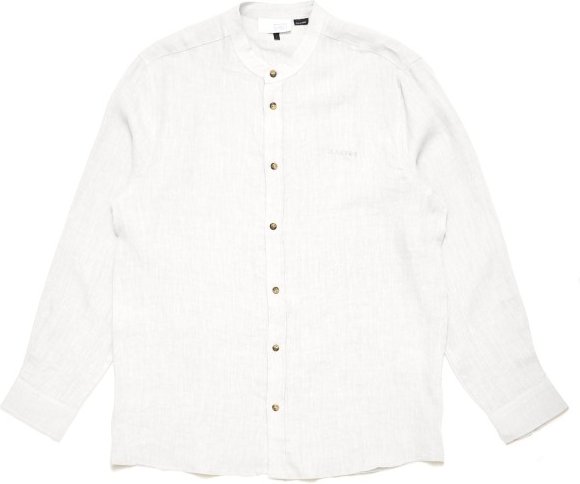 Mazine - Stand Collar Linen Shirt - Hemd Gr S weiß