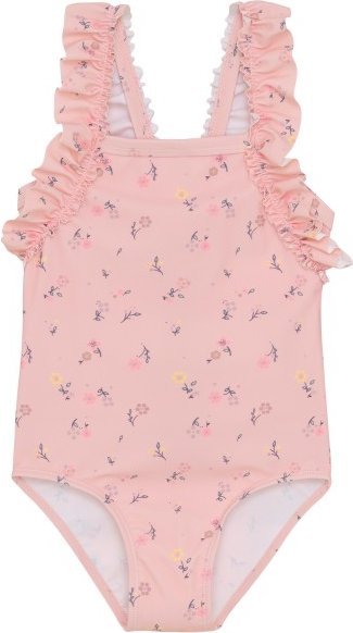 Color Kids - Kid's Swimsuit with Frills AOP - Badeanzug Gr 152 rosa