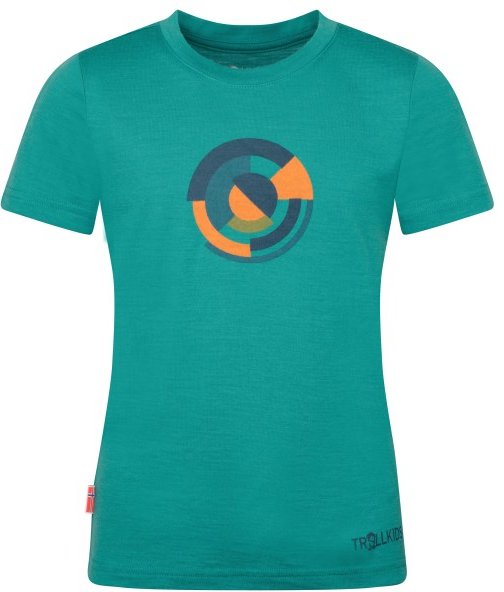 Trollkids - Kid's Sandefjord T-Shirt XT-Shirt - Merinoshirt Gr 140 türkis