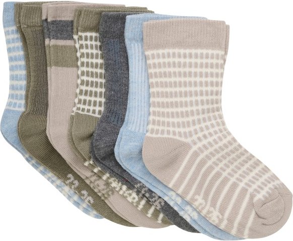 Thumbnail - Minymo - Kid's Socks with Pattern 7-Pack - Multifunktionssocken Gr 31-34 grau