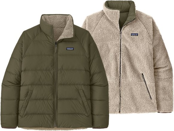 Patagonia - Reversible Silent Down Jacket - Daunenjacke Gr S oliv