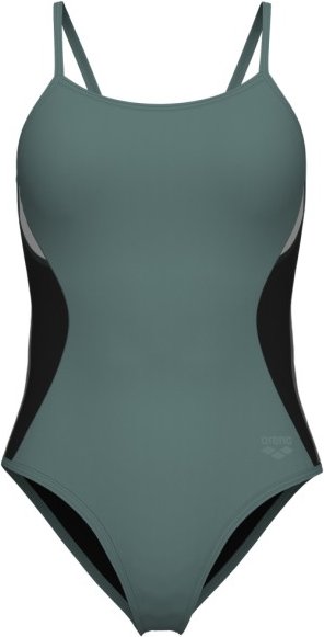 Thumbnail - Arena - Women's Mesh Panels Swimsuit Closed Back - Badeanzug Gr 34 oliv