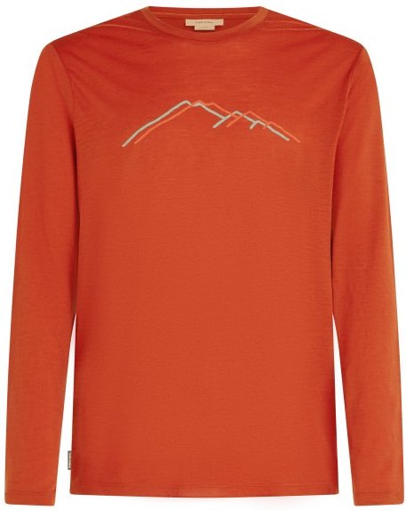 Thumbnail - Icebreaker - Merino 150 Tech Lite L/S Tee Rainer Ridge - Merinoshirt Gr M rot