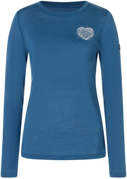super.natural - Women's Little Heartwood L/S - Longsleeve Gr M blau