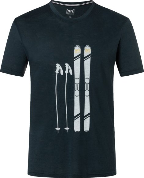 super.natural - Skiing Gear Tee - Merinoshirt Gr XL schwarz/blau