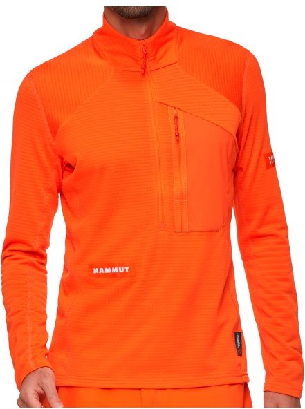 Thumbnail - Mammut - Eiger Nordwand Advanced First Layer Half Zip Pull - Fleecejacke Gr XXL rot/orange