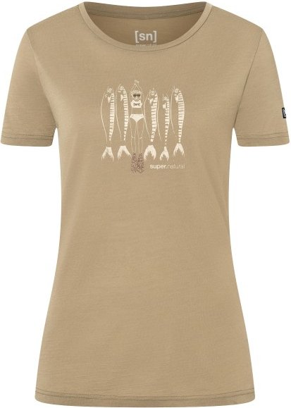 super.natural - Women's Copper Sardine Tee - Merinoshirt Gr XS oak / copper
