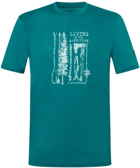 super.natural - Fishing Adventure Tee - Merinoshirt Gr M türkis