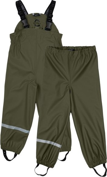 Mikk-Line - Kid's PU Rain Pant with Suspenders 104 - Regenhose Gr 128 oliv