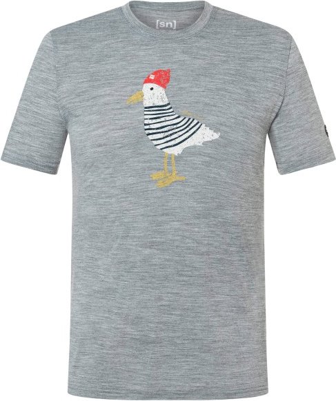 super.natural - Johnny Tee - Merinoshirt Gr M grau