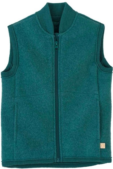 disana - Kid's Walk-Weste - Merinoweste Gr 98/104 türkis/blau