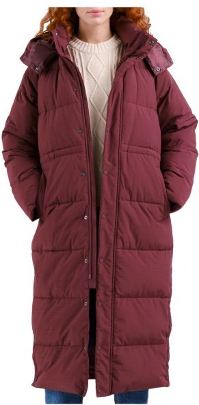 Thumbnail - DEDICATED - Women's Long Puffer Jacket Karmas - Mantel Gr S rot