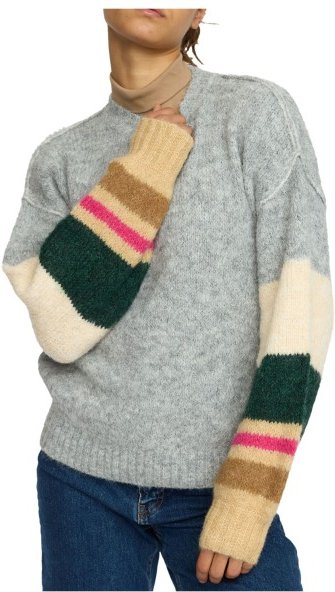 Selfhood - Women's Striped Mohair Sweater - Pullover Gr XL grau