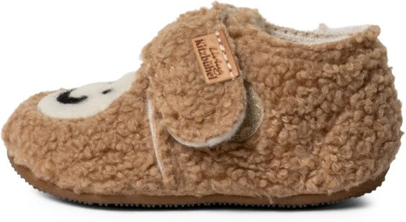Living Kitzbühel - Kid's Smiley Plüsch-Klettschuh - Hausschuhe Gr 22 braun