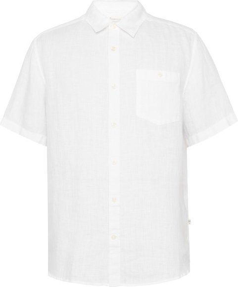 KnowledgeCotton Apparel - Regular Linen S/S Shirt - Hemd Gr L weiß