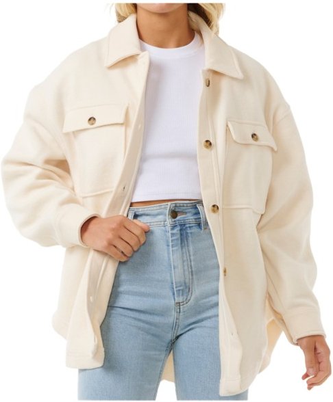 Thumbnail - Rip Curl - Women's High Tide Fleece Shacket - Fleecejacke Gr M beige