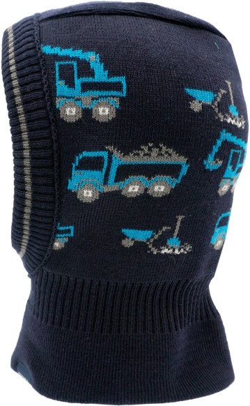 Thumbnail - maximo - Mini Boy's Schlupfmütze Baufahrzeuge - Sturmhaube Gr 53-55 cm blau