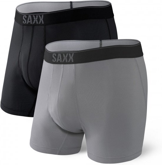 Saxx - Daytripper Boxer Brief Fly 2-Pack - Kunstfaserunterwäsche Gr XXL grau