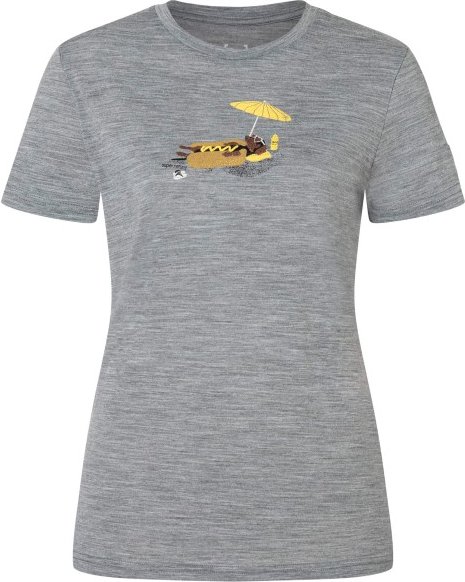 super.natural - Women's Hot Dog Tee - Merinoshirt Gr XL grau/ various
