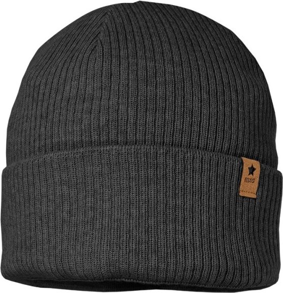 Thumbnail - maximo - Kid's Mini-Beanie Umschlag mit Fleecefutter - Mütze Gr 51-53 cm schwarz/grau