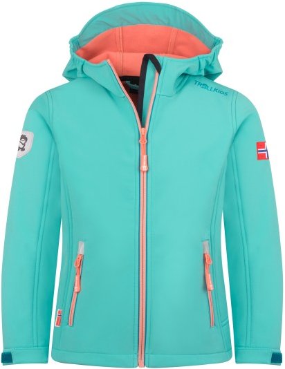 Trollkids - Girl's Trollfjord Jacket - Softshelljacke Gr 110 türkis