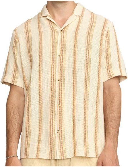 Revolution - Short-Sleeved Cuban Cotton Shirt - Hemd Gr M beige