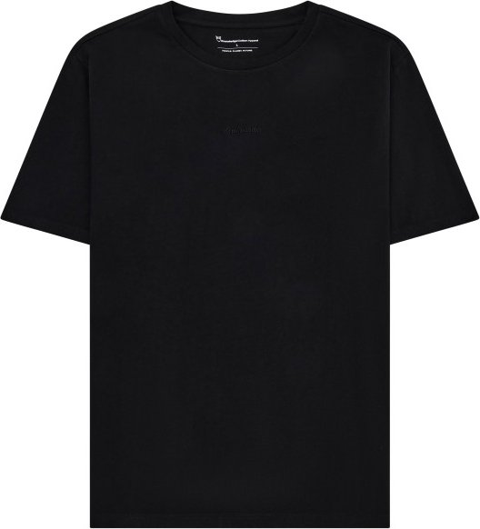 KnowledgeCotton Apparel - Regenerative Organic Cotton Chest Embroidery II - T-Shirt Gr M schwarz