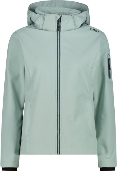 CMP - Women's Softshell Jacket Zip Hood - Softshelljacke Gr 46 grau/türkis