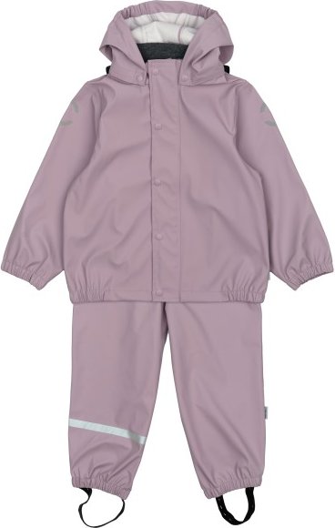 Mikk-Line - Kid's PU Rain Set with Suspenders - Overall Gr 116 rosa