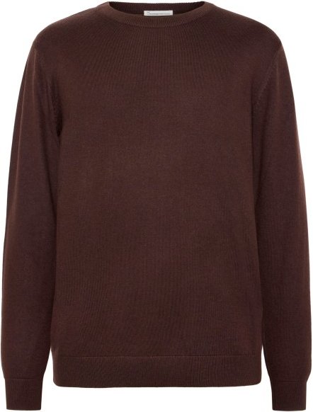 KnowledgeCotton Apparel - Regular Merino Knit Crew Neck - Wollpullover Gr XL braun