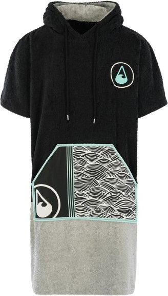Wave Hawaii - Airlite Poncho Moledo - Surf Poncho Gr XL schwarz/grau