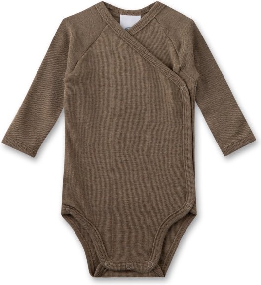 Sanetta - Kid's Wrapover Body 1/1 Wool - Merinounterwäsche Gr 68/74 braun