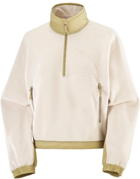 Salomon - Women's Chroma Fleece Crop Half Zip - Fleecepullover Gr L beige/weiß