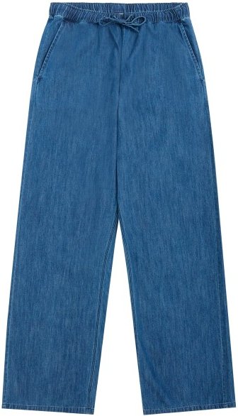 Thumbnail - KnowledgeCotton Apparel - Women's Posey Wide Mid-Rise - Freizeithose Gr M blau