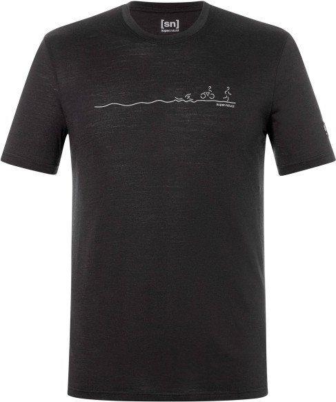 super.natural - Tri Tee - Merinoshirt Gr S schwarz