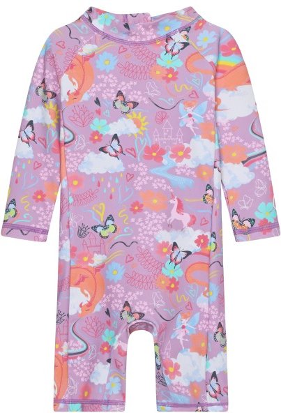 Color Kids - Baby's Suit L/S AOP - Lycra Gr 98 lila/rosa