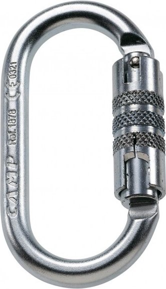 C.A.M.P. - Oval Pro 2 Lock - Stahlkarabiner grau