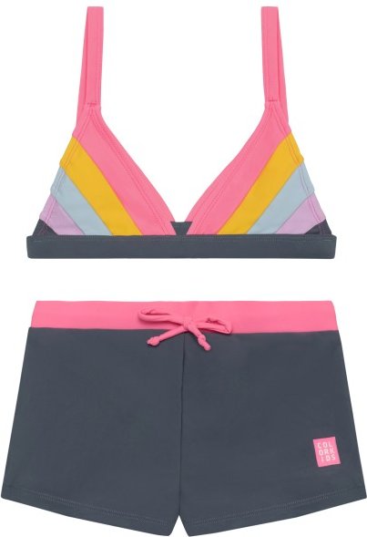 Color Kids - Kid's Bikini Colorblock - Bikini Gr 140 blau