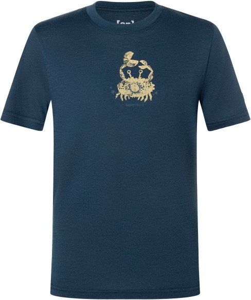 super.natural - Kid's Crab Tee - Merinoshirt Gr 104 blau/ various