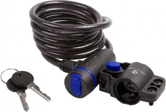 M-Wave - Spiralkabelschloss S 8.15 - Fahrradschloss Gr Ø 8 x 1500 mm grau/schwarz