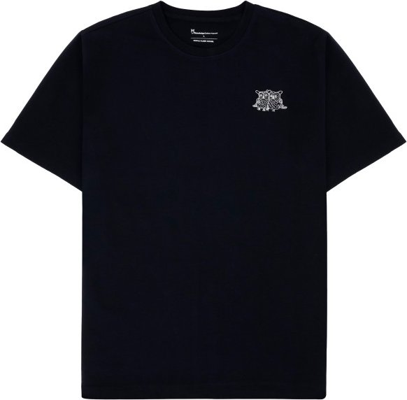 KnowledgeCotton Apparel - S/S Heavy Single Owl Emb. At Chest - T-Shirt Gr 3XL schwarz