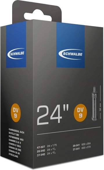 Schwalbe - 24'' Schlauch Nr. 9 28/47-507/541 - Fahrradschlauch Gr 24'' x 1,125-1,75'' - 28/47-507/541 schwarz