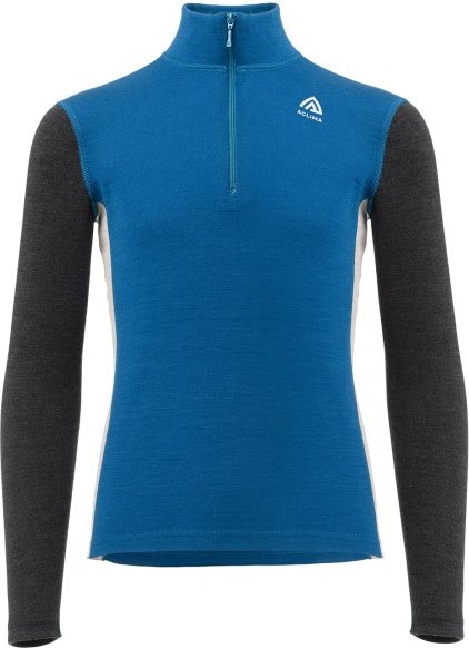 Thumbnail - Aclima - Warmwool Mock Neck Junior - Merinounterwäsche Gr 150 blau